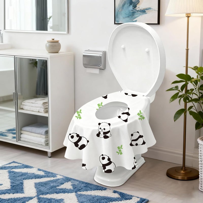 Caxlis 20 Pack Toilet Seat Covers Disposable, Waterproof, Ideal for Kids and Adults, Extra Large, Individually Wrapped, Toddlers Potty Training in Public Restrooms, Airplane, Trip - Panda Designs - Image 2